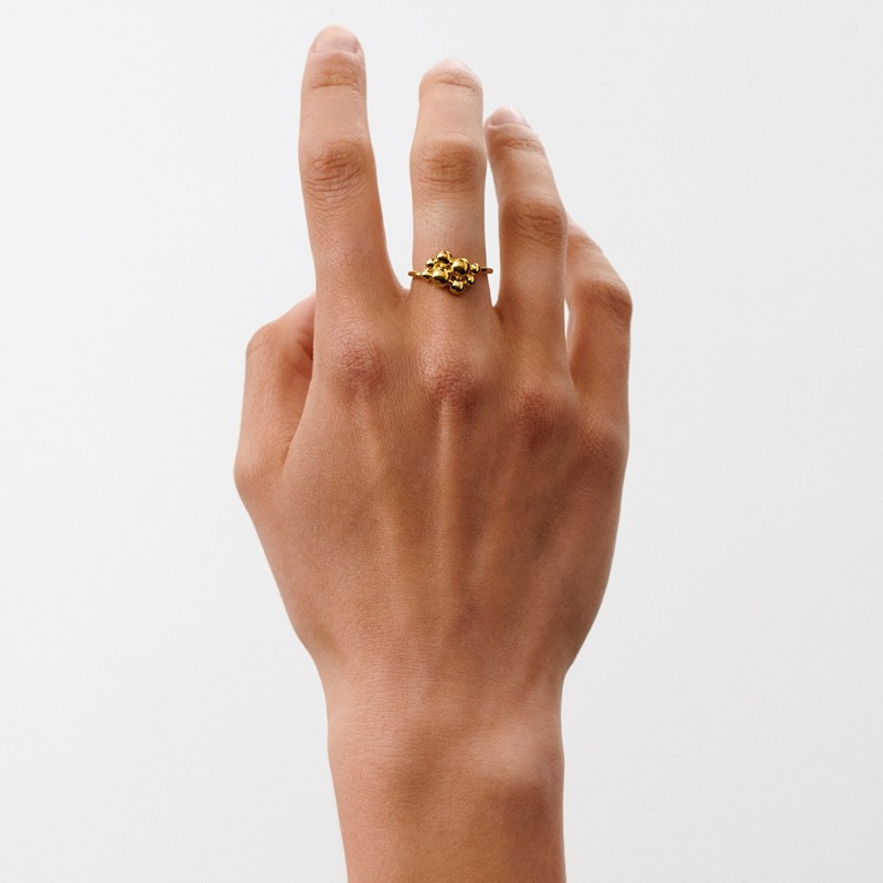 Pernille Corydon Pebble ring i forgyldt sølv r-460-gp
